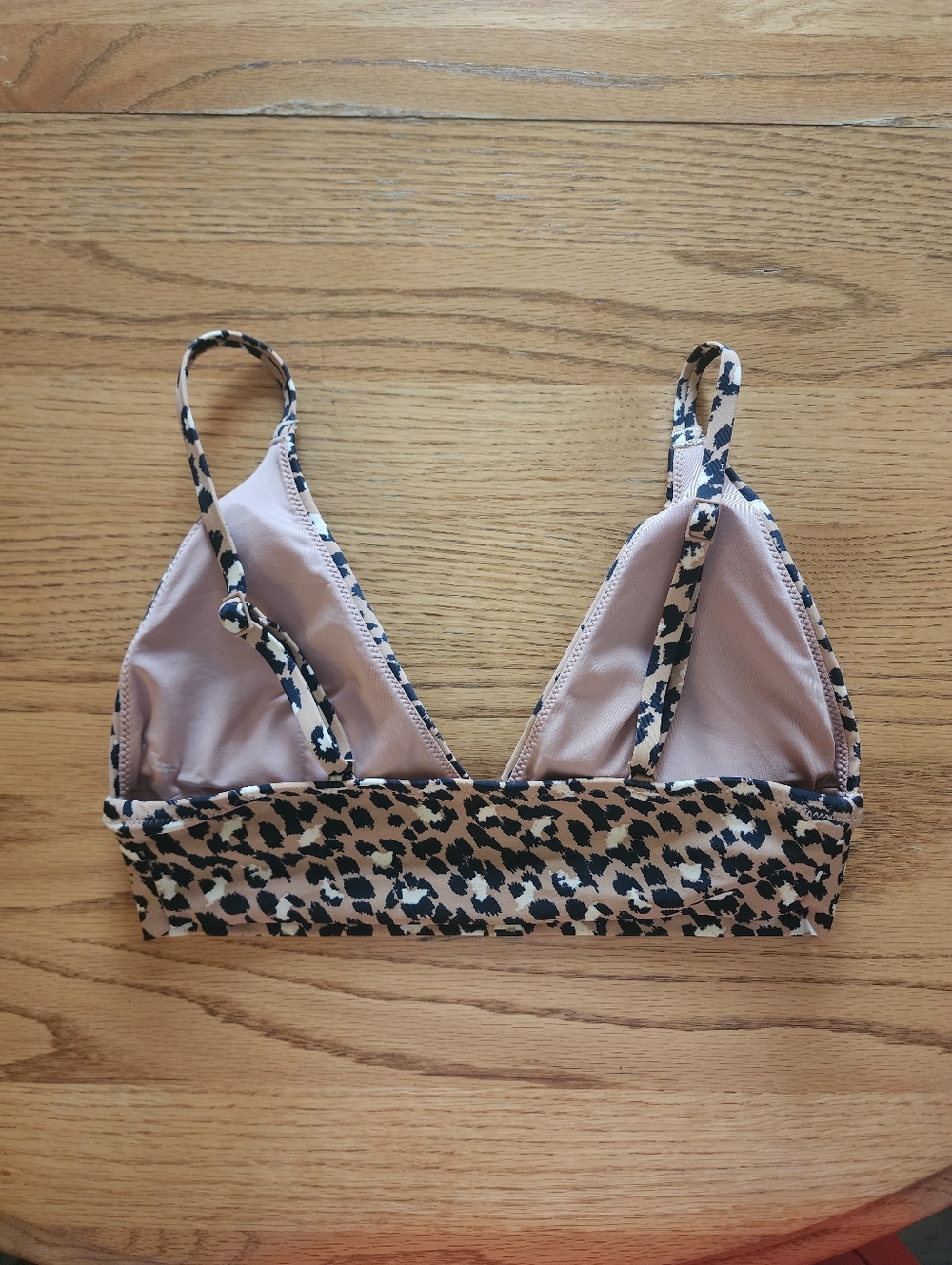 Aerie Women's Swimwear Animal Print Triangle Padded Bikini Top Small S - Picture 3 of 6